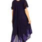 Sakkas Batik Hindi Cap Sleeve Caftan Dress / Cover Up