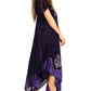 Sakkas Batik Hindi Cap Sleeve Caftan Dress / Cover Up