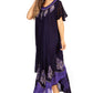 Sakkas Batik Hindi Cap Sleeve Caftan Dress / Cover Up