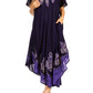 Sakkas Batik Hindi Cap Sleeve Caftan Dress / Cover Up