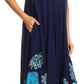 Sakkas Batik Hindi Cap Sleeve Caftan Dress / Cover Up