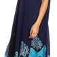 Sakkas Batik Hindi Cap Sleeve Caftan Dress / Cover Up