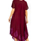 Sakkas Batik Hindi Cap Sleeve Caftan Dress / Cover Up