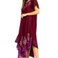 Sakkas Batik Hindi Cap Sleeve Caftan Dress / Cover Up