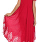 Sakkas Batik Hindi Cap Sleeve Caftan Dress / Cover Up