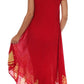 Sakkas Batik Hindi Cap Sleeve Caftan Dress / Cover Up