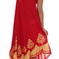 Sakkas Batik Hindi Cap Sleeve Caftan Dress / Cover Up