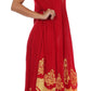 Sakkas Batik Hindi Cap Sleeve Caftan Dress / Cover Up