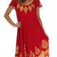 Sakkas Batik Hindi Cap Sleeve Caftan Dress / Cover Up