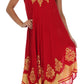 Sakkas Batik Hindi Cap Sleeve Caftan Dress / Cover Up