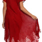Sakkas Batik Hindi Cap Sleeve Caftan Dress / Cover Up
