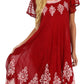 Sakkas Batik Hindi Cap Sleeve Caftan Dress / Cover Up
