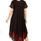 Sakkas Batik Hindi Cap Sleeve Caftan Dress / Cover Up
