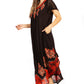 Sakkas Batik Hindi Cap Sleeve Caftan Dress / Cover Up