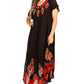 Sakkas Batik Hindi Cap Sleeve Caftan Dress / Cover Up