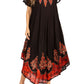 Sakkas Batik Hindi Cap Sleeve Caftan Dress / Cover Up