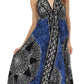 Sakkas Batik Medallion Handkerchief Hem Adjustable Dress