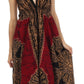 Sakkas Batik Medallion Handkerchief Hem Adjustable Dress