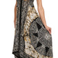 Sakkas Batik Medallion Handkerchief Hem Adjustable Dress