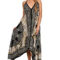 Sakkas Batik Medallion Handkerchief Hem Adjustable Dress