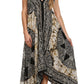 Sakkas Batik Medallion Handkerchief Hem Adjustable Dress