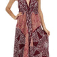 Sakkas Batik Medallion Handkerchief Hem Adjustable Dress