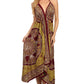 Sakkas Batik Medallion Handkerchief Hem Adjustable Dress