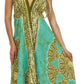 Sakkas Batik Medallion Handkerchief Hem Adjustable Dress