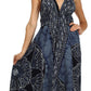 Sakkas Batik Medallion Handkerchief Hem Adjustable Dress