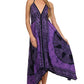 Sakkas Batik Medallion Handkerchief Hem Adjustable Dress