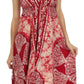 Sakkas Batik Medallion Handkerchief Hem Adjustable Dress