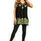 Sakkas Batik Embroidered V-Neck Sleeveless Blouse