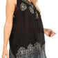 Sakkas Batik Embroidered V-Neck Sleeveless Blouse
