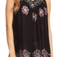 Sakkas Batik Embroidered V-Neck Sleeveless Blouse