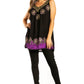 Sakkas Batik Embroidered V-Neck Sleeveless Blouse