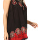 Sakkas Batik Embroidered V-Neck Sleeveless Blouse