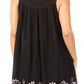 Sakkas Batik Embroidered V-Neck Sleeveless Blouse
