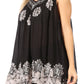 Sakkas Batik Embroidered V-Neck Sleeveless Blouse