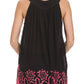 Sakkas Batik Embroidered V-Neck Sleeveless Blouse