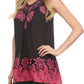 Sakkas Batik Embroidered V-Neck Sleeveless Blouse