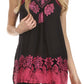 Sakkas Batik Embroidered V-Neck Sleeveless Blouse
