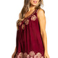 Sakkas Batik Embroidered V-Neck Sleeveless Blouse