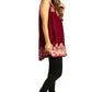 Sakkas Batik Embroidered V-Neck Sleeveless Blouse
