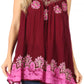 Sakkas Batik Embroidered V-Neck Sleeveless Blouse