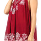 Sakkas Batik Embroidered V-Neck Sleeveless Blouse