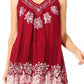 Sakkas Batik Embroidered V-Neck Sleeveless Blouse