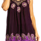 Sakkas Batik Embroidered V-Neck Sleeveless Blouse
