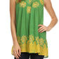 Sakkas Batik Embroidered V-Neck Sleeveless Blouse