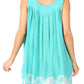 Sakkas Batik Embroidered V-Neck Sleeveless Blouse