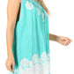 Sakkas Batik Embroidered V-Neck Sleeveless Blouse